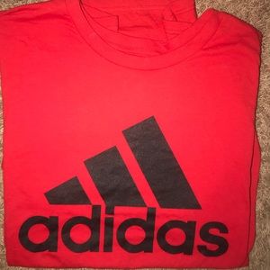 Red adidas logo t shirt